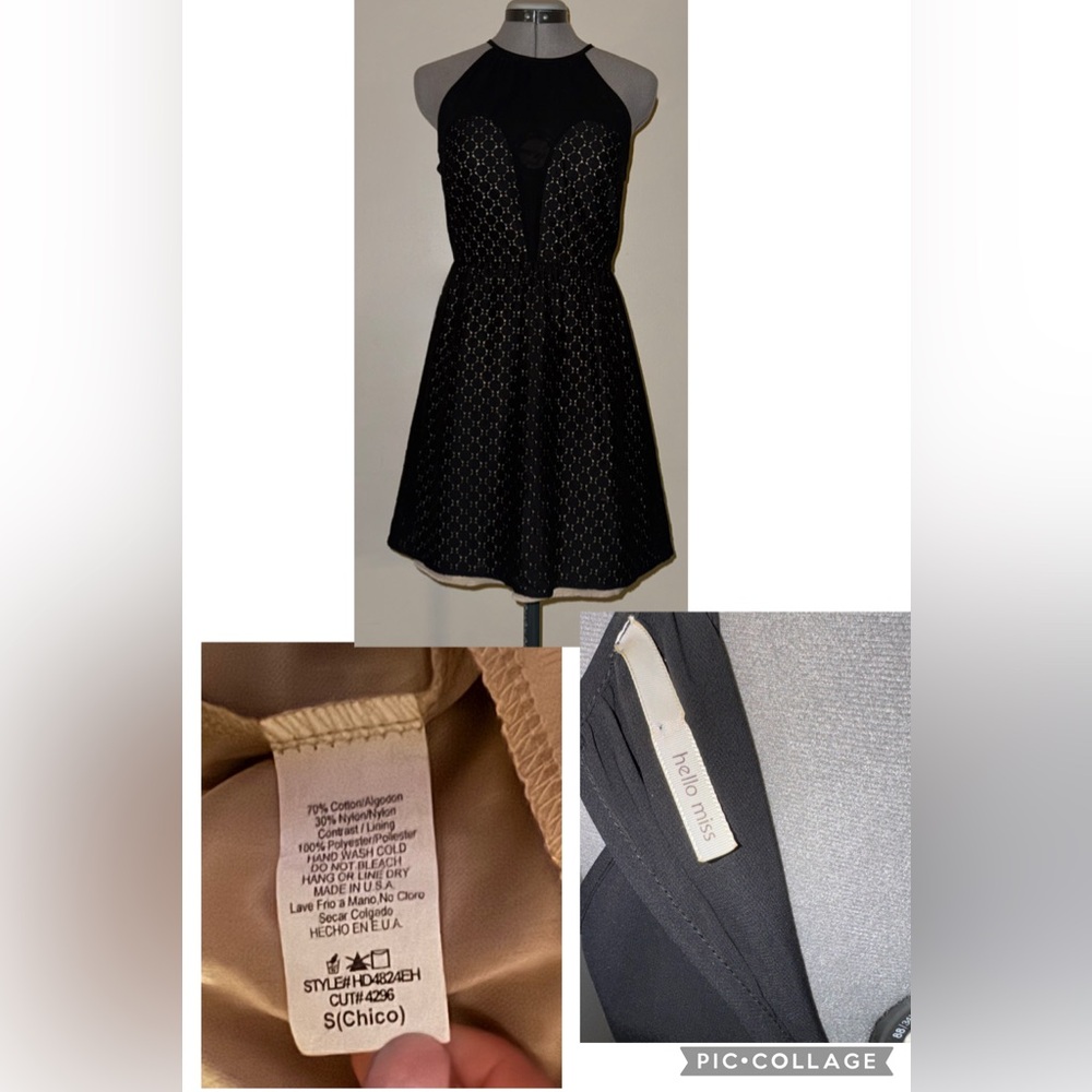 Hello Miss Black and Nude Sheer Lace Midi Party Dress - Sm